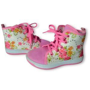 Size 9 Boutique Brand Papos Floral Sequined High Tops with Zipper